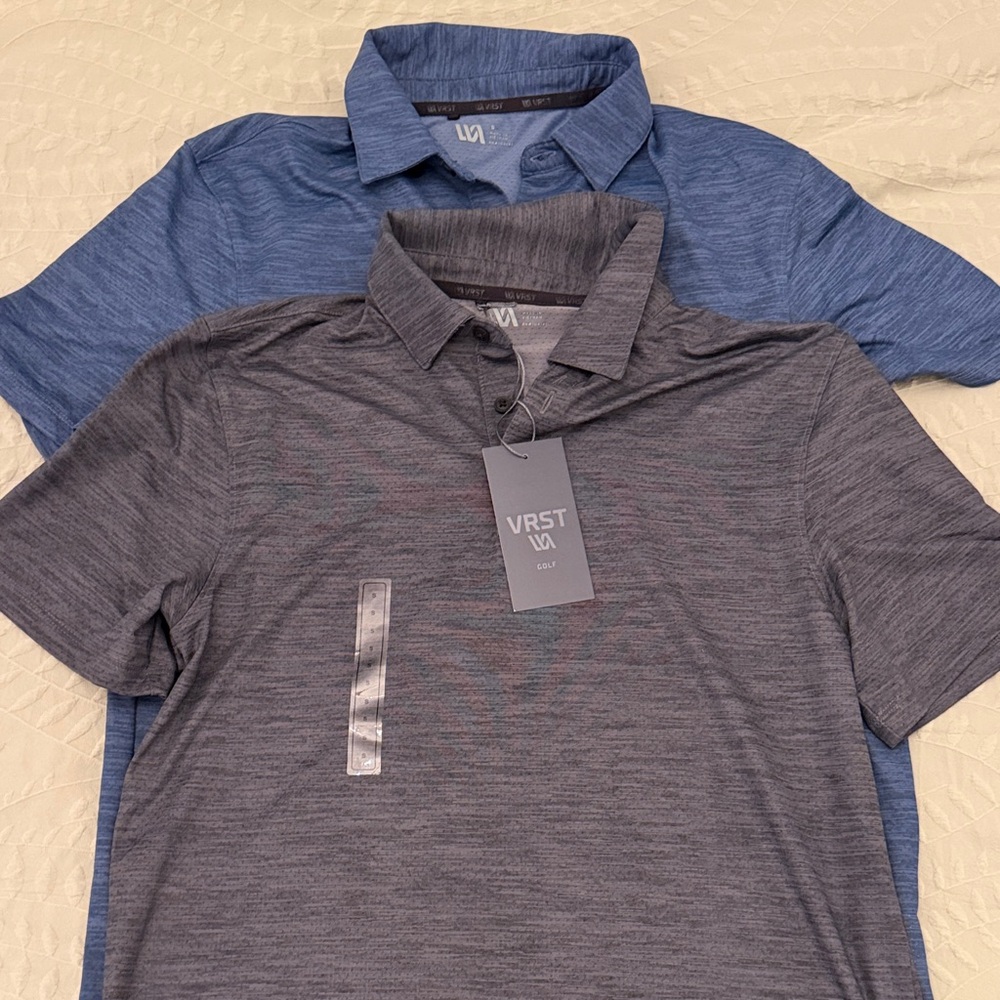 VRST Men's Classic Blue and Gray Polo Shirts
